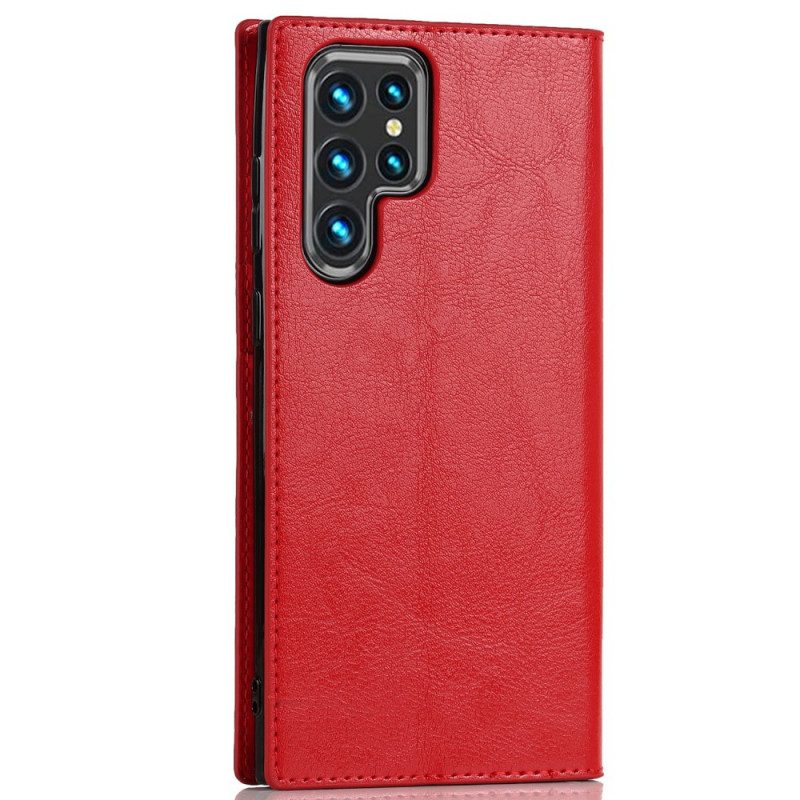 Folio Cover Samsung Galaxy S22 Ultra 5G Custodia in pelle Pelle Vera