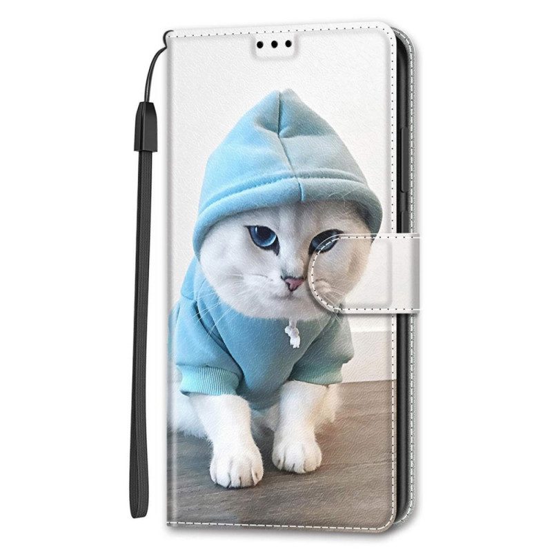 Folio Cover Samsung Galaxy S22 Ultra 5G Ventaglio Gatto Perizoma