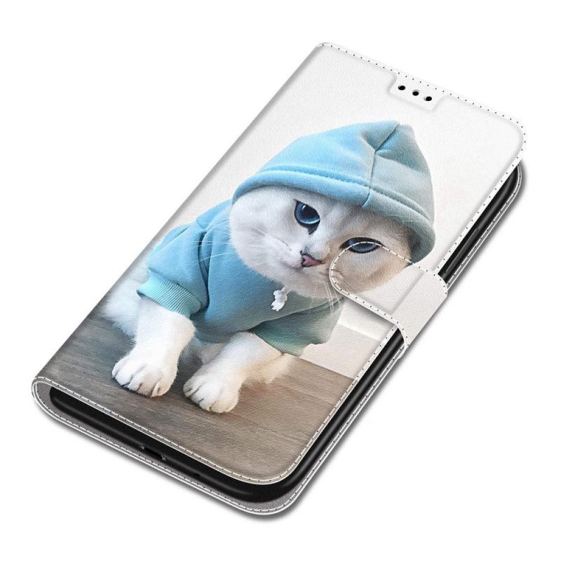 Folio Cover Samsung Galaxy S22 Ultra 5G Ventaglio Gatto Perizoma