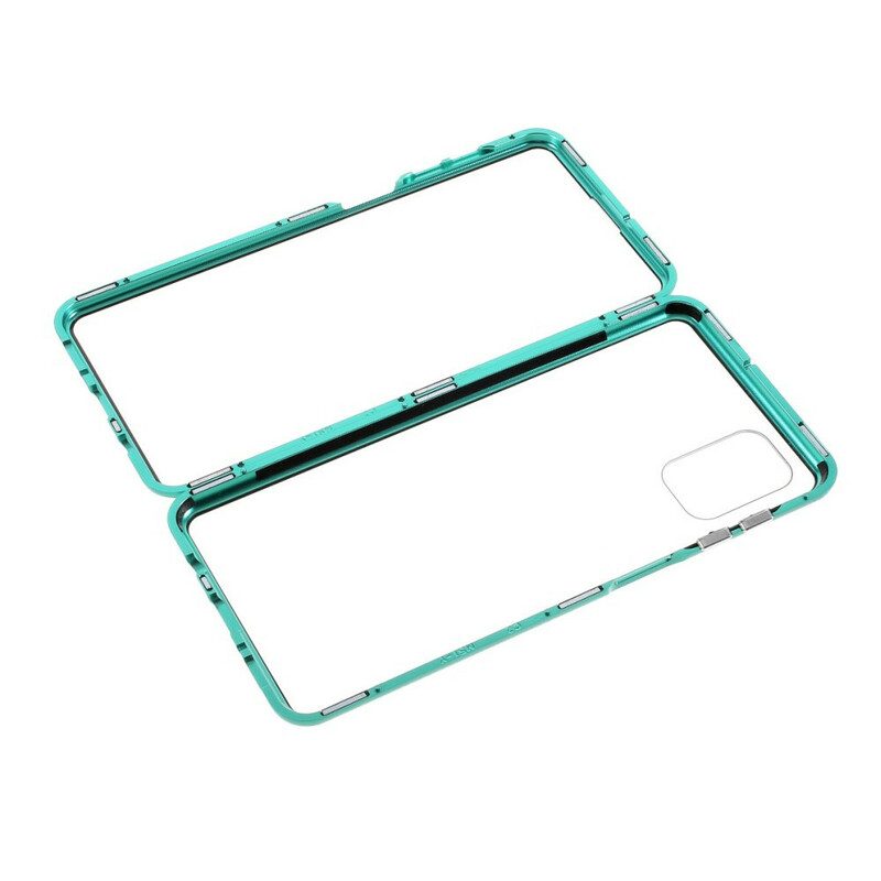 Cover Samsung Galaxy M51 Bordi In Metallo E Vetro Temperato