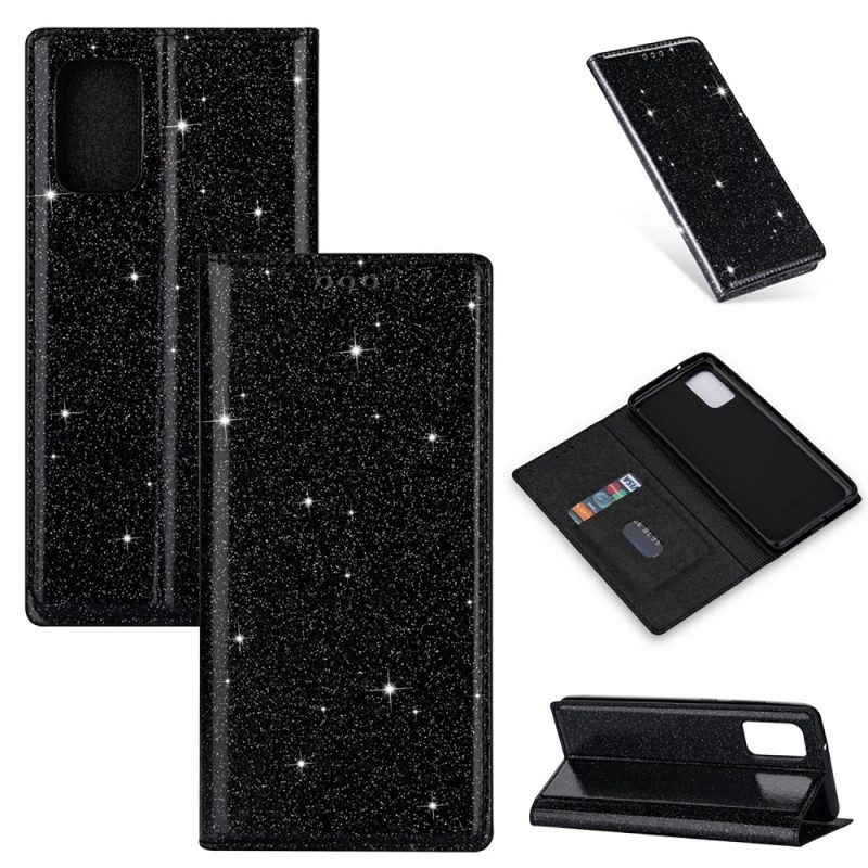 Folio Cover Samsung Galaxy M51 Custodia in pelle Stile Paillettes