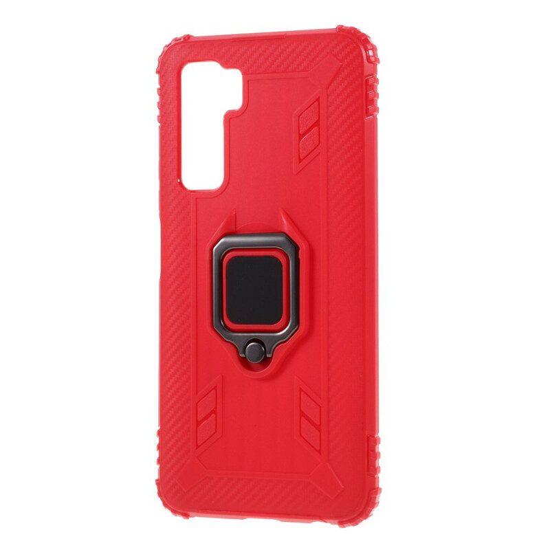 Cover Huawei P40 Lite 5G Anello E Fibra Di Carbonio