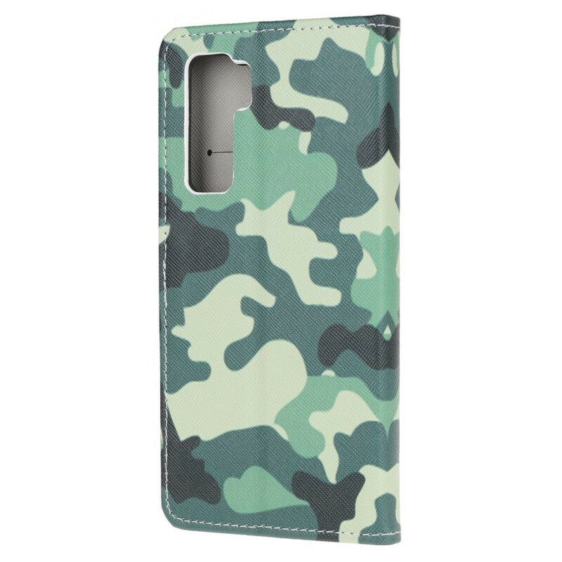 Custodia in pelle Huawei P40 Lite 5G Camuffamento Militare