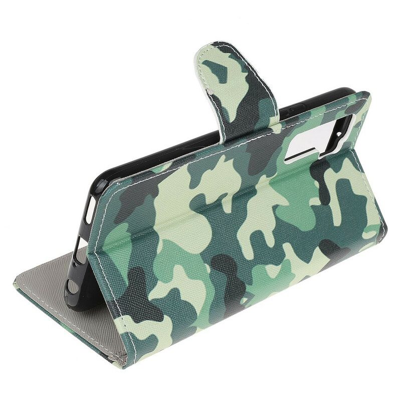 Custodia in pelle Huawei P40 Lite 5G Camuffamento Militare