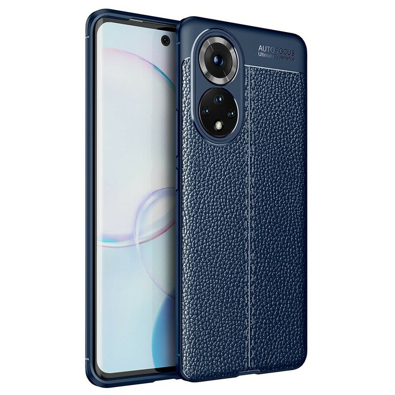 Cover Huawei Nova 9 Doppia Linea Litchi Effetto Pelle