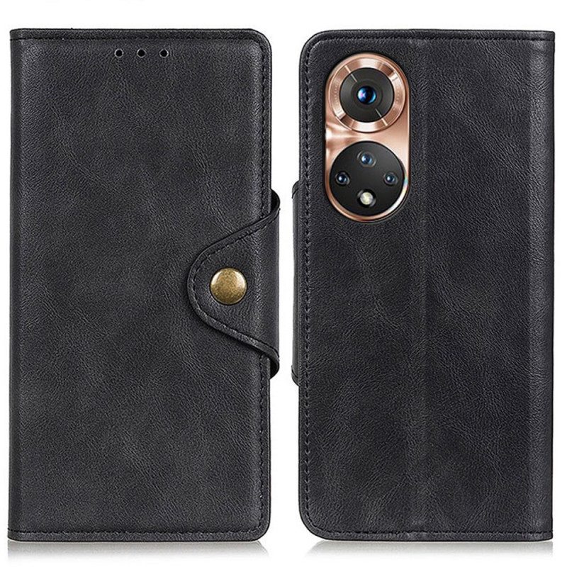 Custodia in pelle Huawei Nova 9 Ecopelle Vintage E Bottone