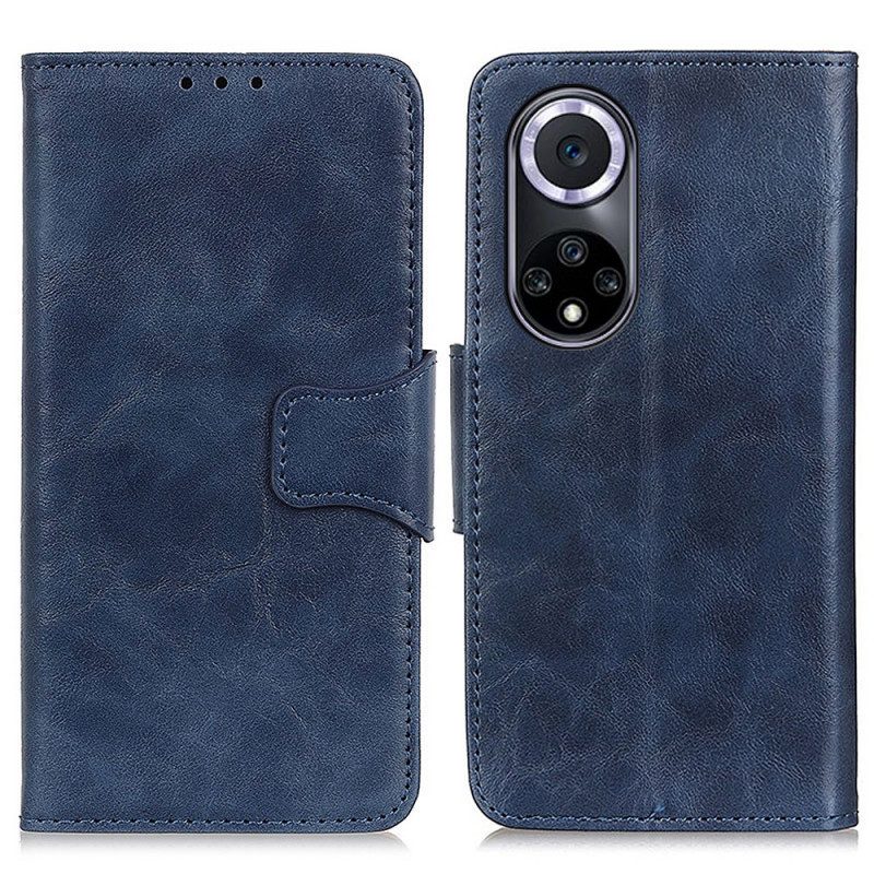 Folio Cover Huawei Nova 9 Chiusura Reversibile In Pelle Crosta