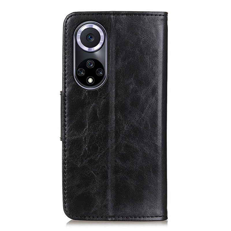 Folio Cover Huawei Nova 9 Chiusura Reversibile In Pelle Crosta