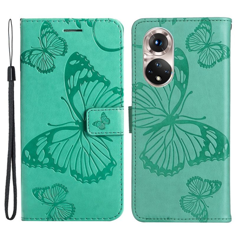 Folio Cover Huawei Nova 9 Farfalle Con Cinturino Gigante