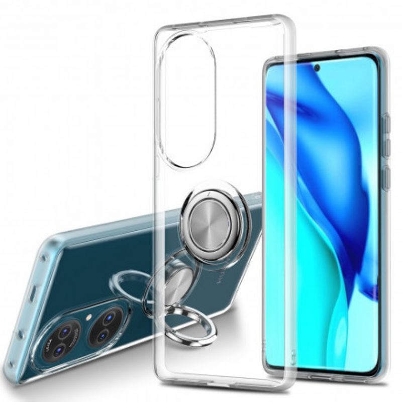 Cover Huawei P50 Anello In Metallo Semplice Trasparente