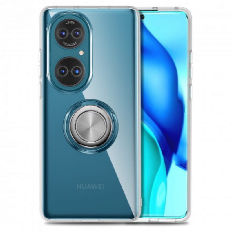 Cover Huawei P50 Anello In Metallo Semplice Trasparente