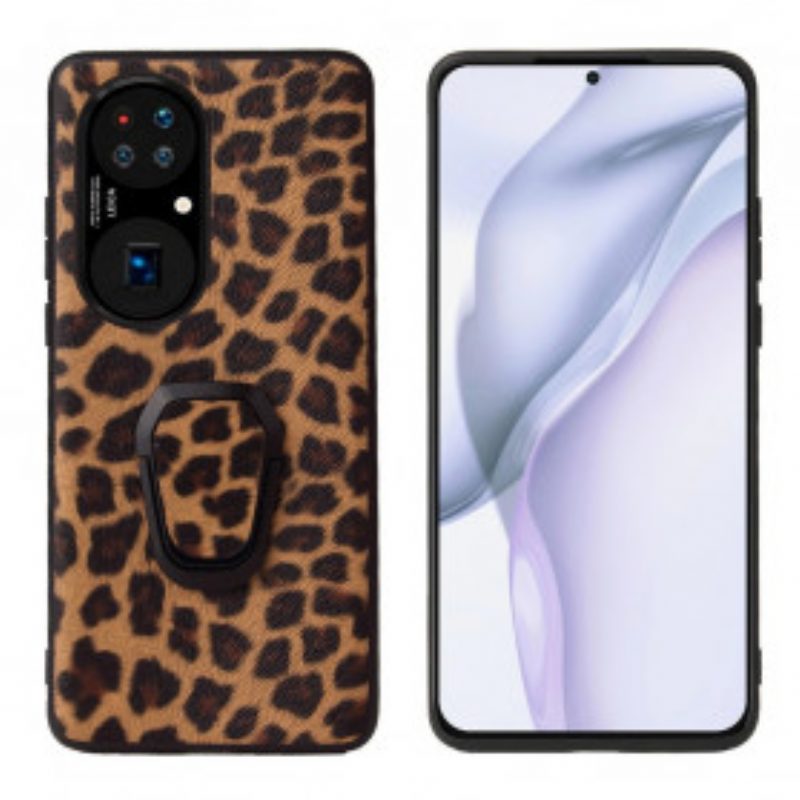 Cover Huawei P50 Supporto Per Anello Stile Leopardo