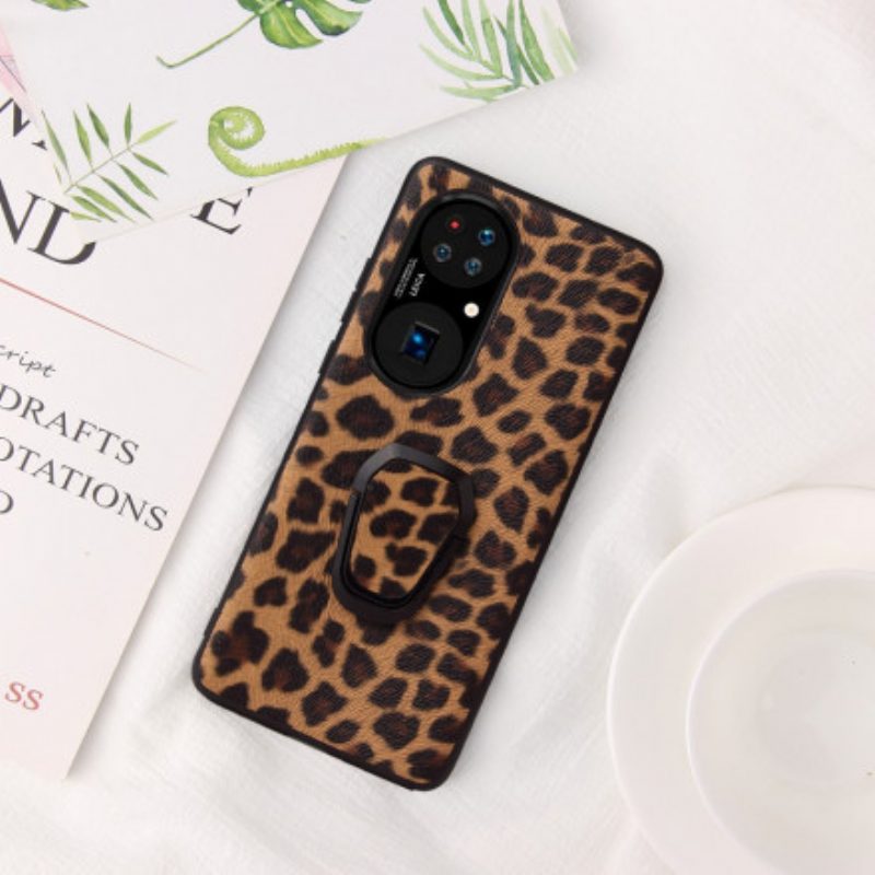 Cover Huawei P50 Supporto Per Anello Stile Leopardo