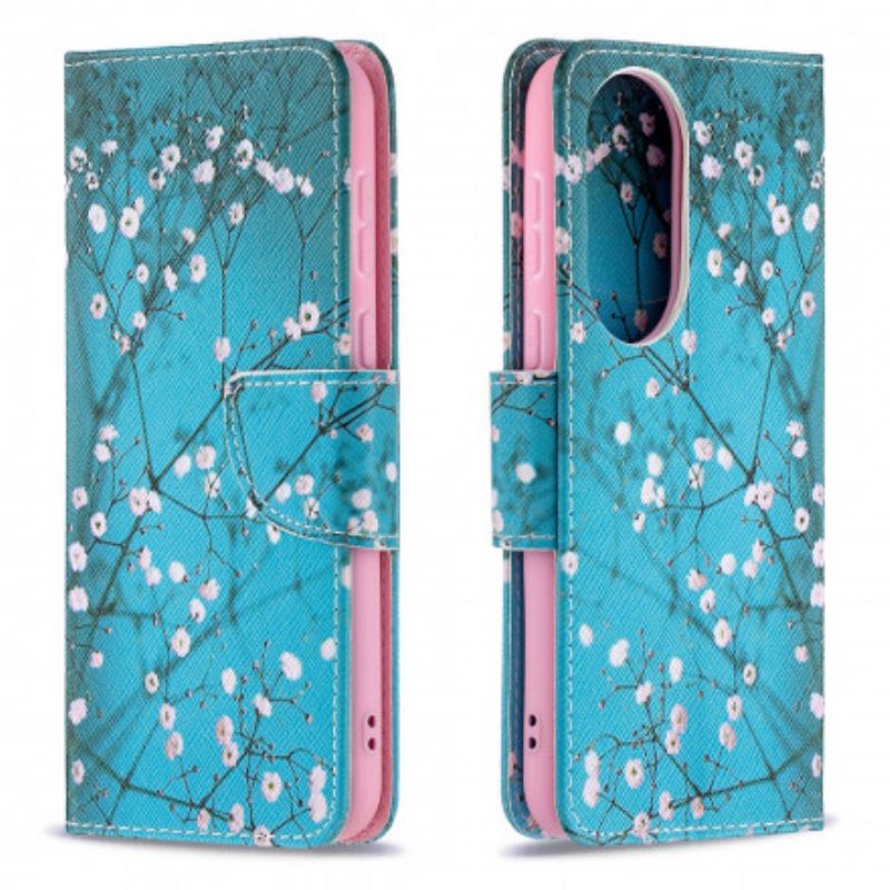 Custodia in pelle Huawei P50 Albero In Fiore