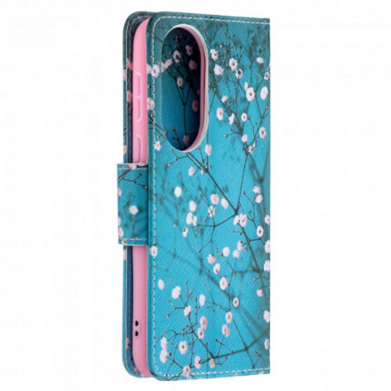 Custodia in pelle Huawei P50 Albero In Fiore