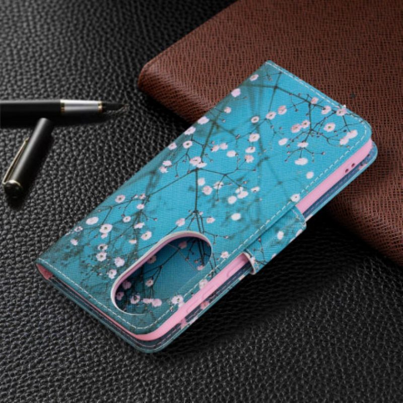 Custodia in pelle Huawei P50 Albero In Fiore