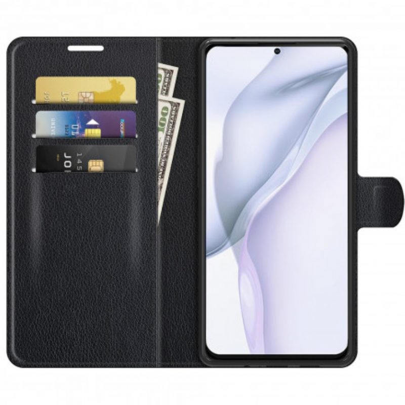 Custodia in pelle Huawei P50 Stile Classico In Pelle Litchi