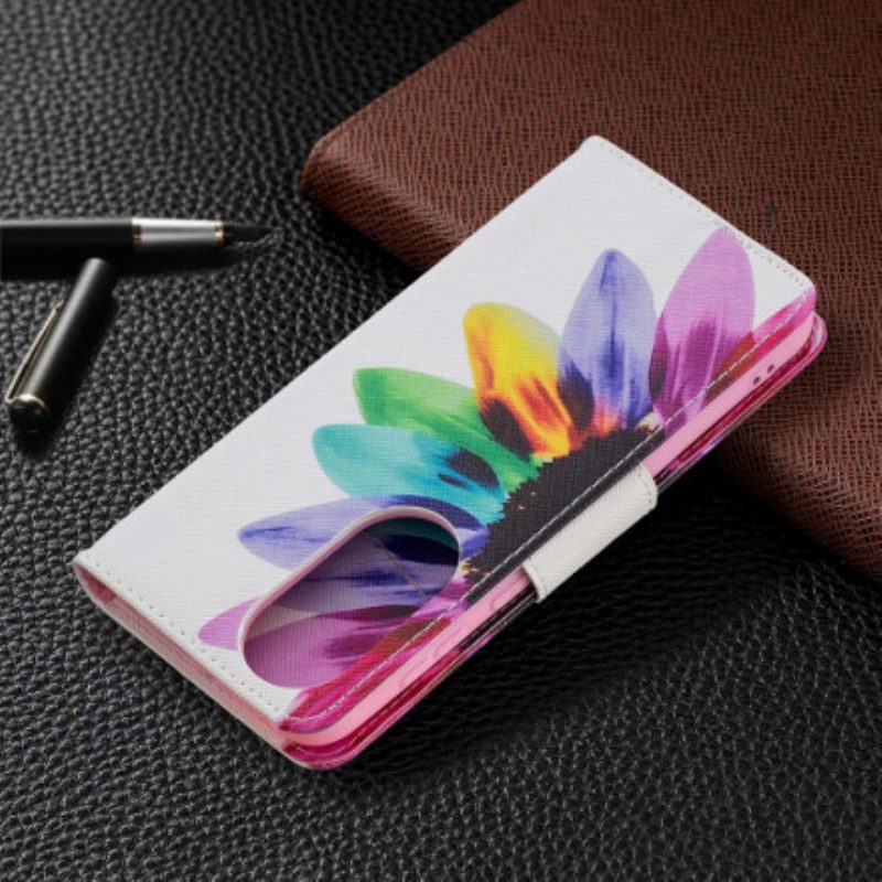 Folio Cover Huawei P50 Fiore Dell'acquerello