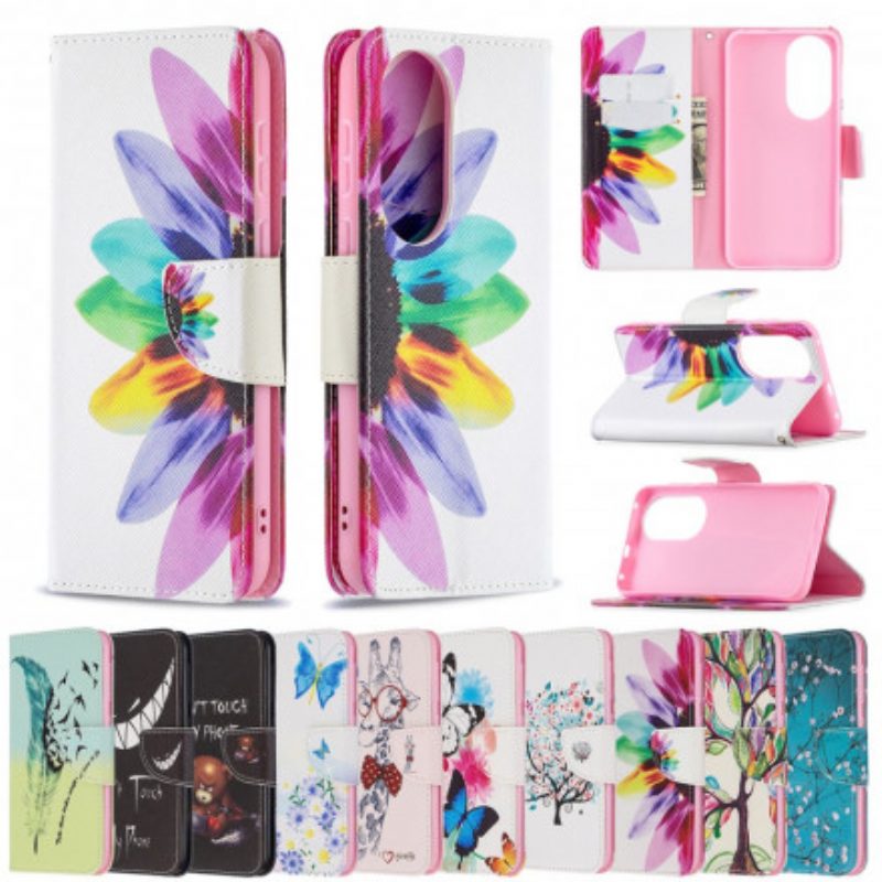 Folio Cover Huawei P50 Fiore Dell'acquerello