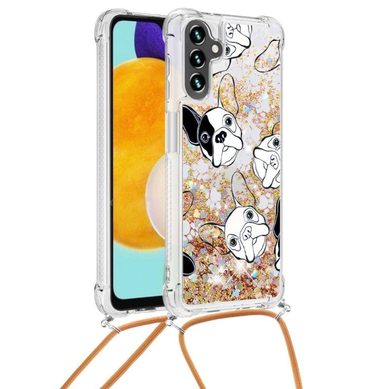 Cover Samsung Galaxy A13 5G / A04s Cani Con Coulisse Di Paillettes