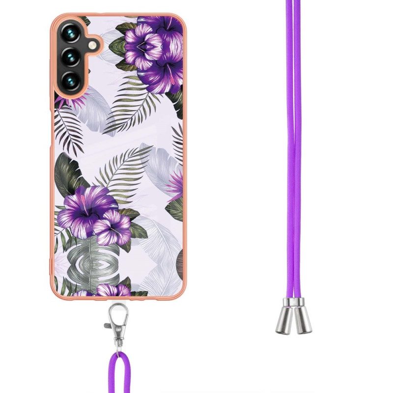 Cover Samsung Galaxy A13 5G / A04s Con Cordoncino Di Fiori