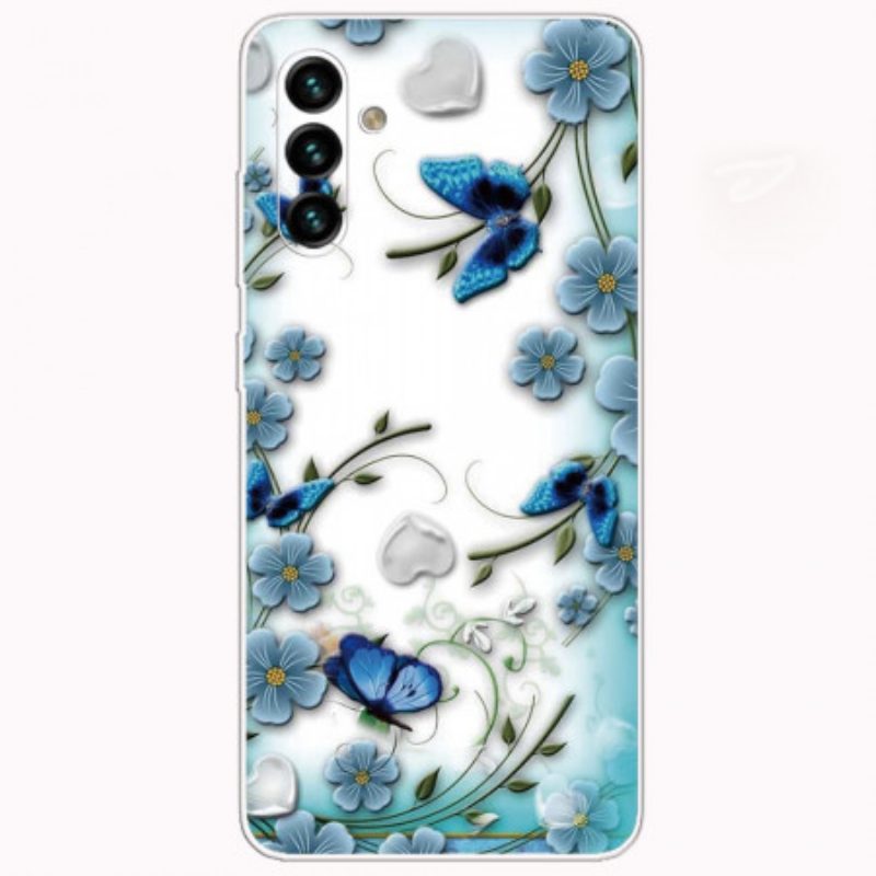 Cover Samsung Galaxy A13 5G / A04s Farfalle E Fiori Retrò