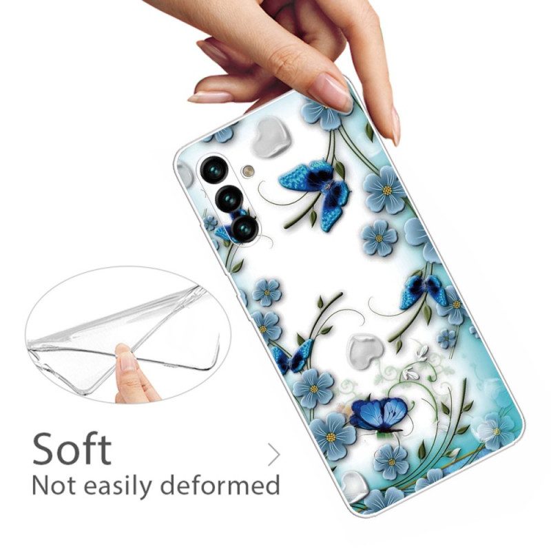 Cover Samsung Galaxy A13 5G / A04s Farfalle E Fiori Retrò