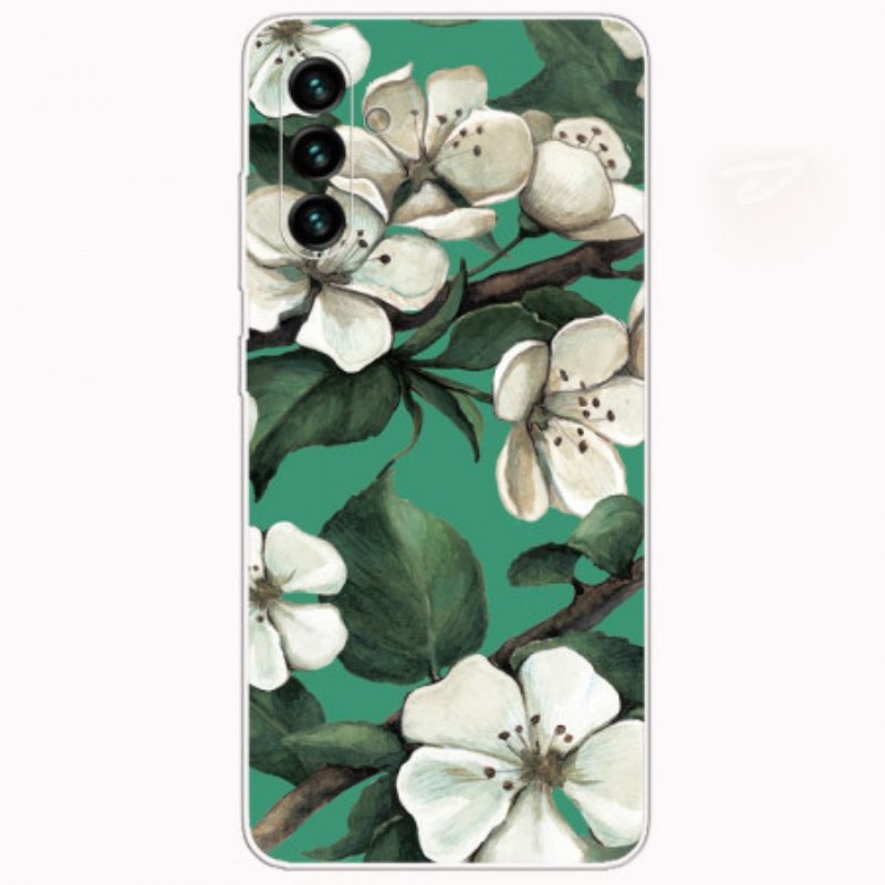 Cover Samsung Galaxy A13 5G / A04s Fiori Bianchi Dipinti