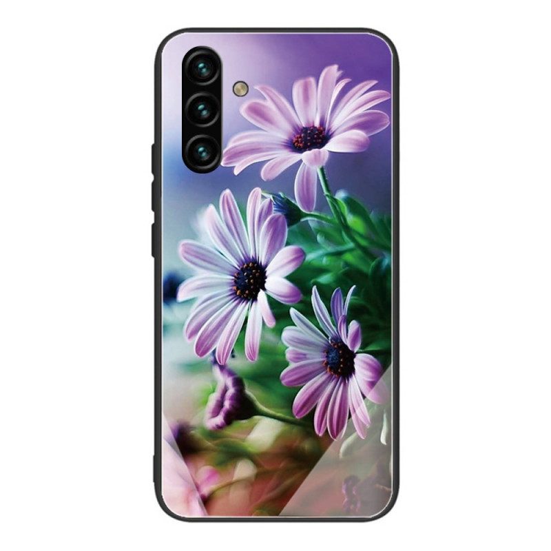 Cover Samsung Galaxy A13 5G / A04s Fiori In Vetro Temperato