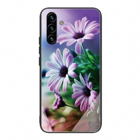 Cover Samsung Galaxy A13 5G / A04s Fiori In Vetro Temperato