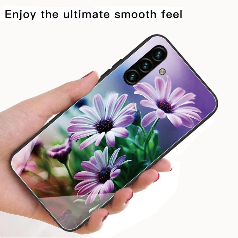 Cover Samsung Galaxy A13 5G / A04s Fiori In Vetro Temperato