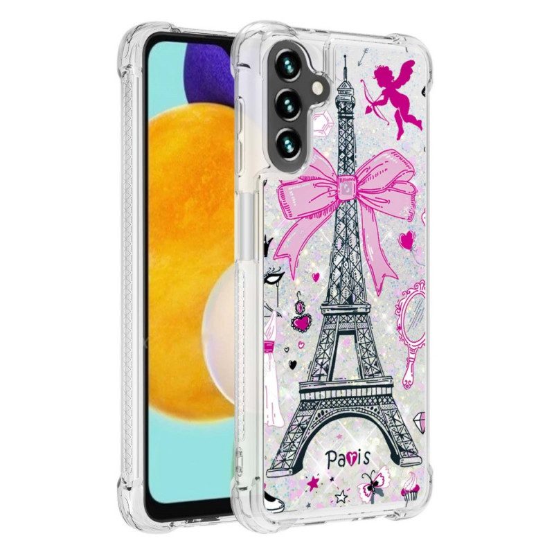 Cover Samsung Galaxy A13 5G / A04s Le Paillettes Della Torre Eiffel