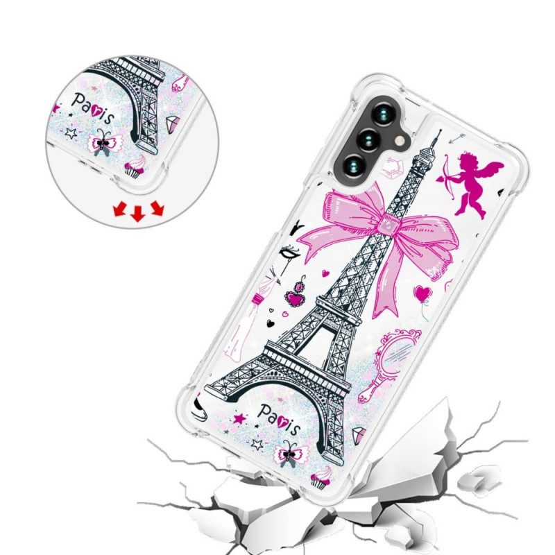 Cover Samsung Galaxy A13 5G / A04s Le Paillettes Della Torre Eiffel