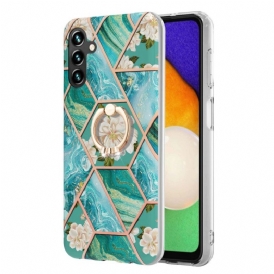 Cover Samsung Galaxy A13 5G / A04s Marmo Con Supporto Ad Anello