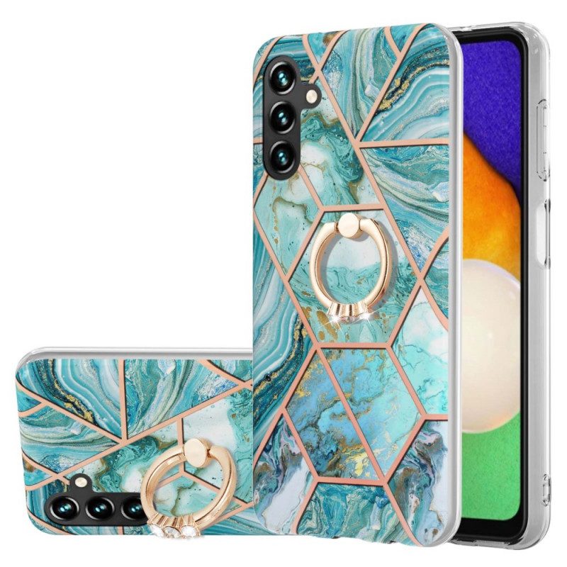 Cover Samsung Galaxy A13 5G / A04s Marmo Geometrico Con Supporto Ad Anello