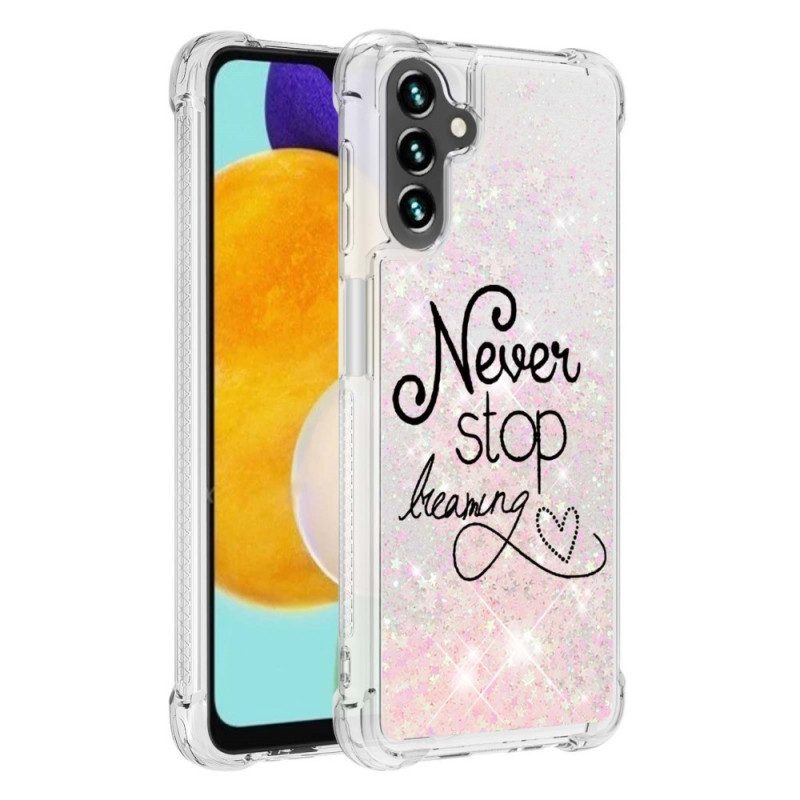 Cover Samsung Galaxy A13 5G / A04s Non Smettere Mai Di Sognare Glitter