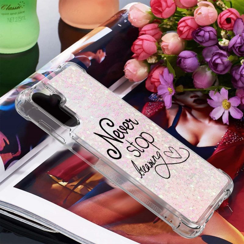 Cover Samsung Galaxy A13 5G / A04s Non Smettere Mai Di Sognare Glitter