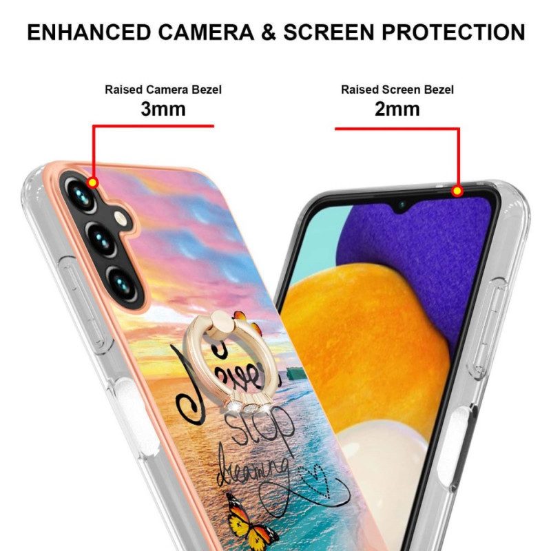 Cover Samsung Galaxy A13 5G / A04s Ring-support Non Smettere Mai Di Sognare