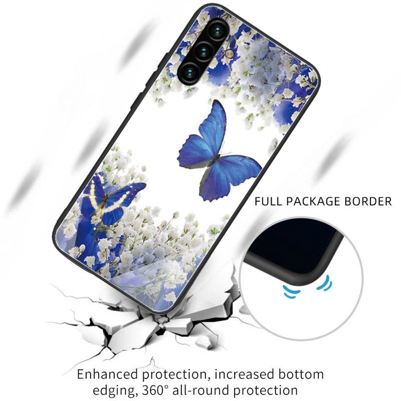 Cover Samsung Galaxy A13 5G / A04s Vetro Temperato Design Farfalle