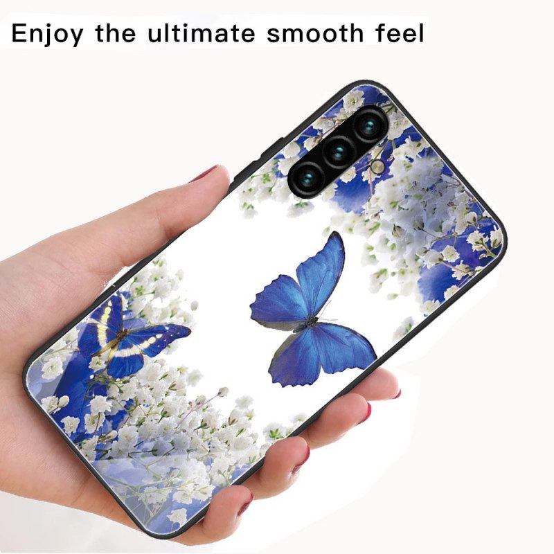 Cover Samsung Galaxy A13 5G / A04s Vetro Temperato Design Farfalle