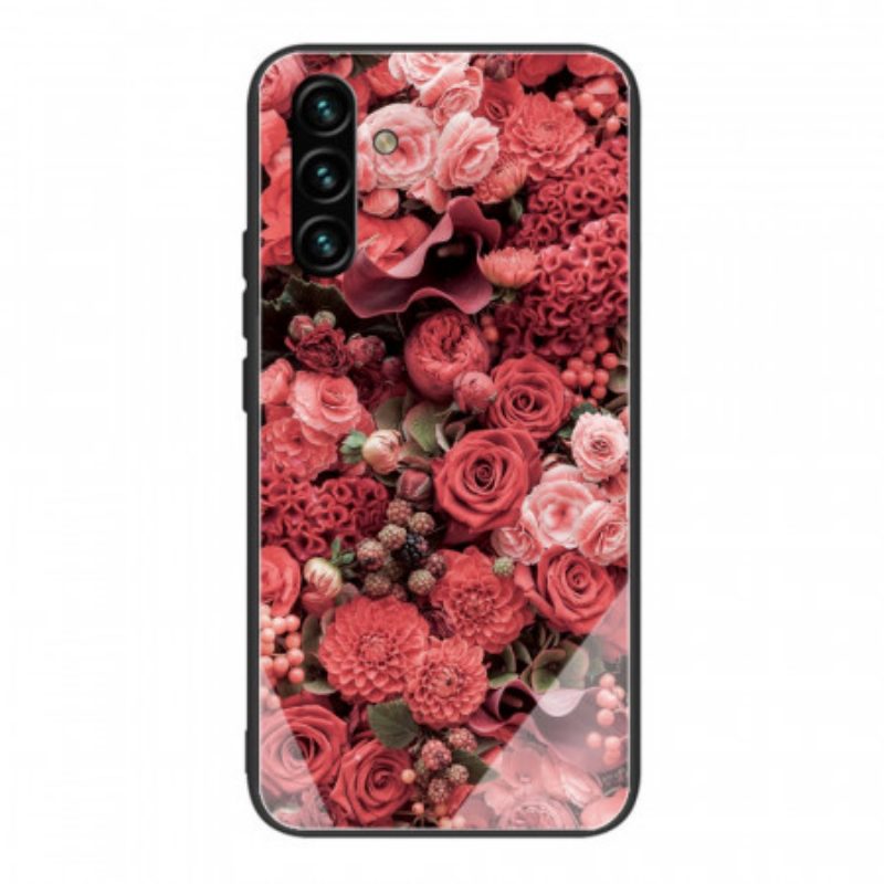 Cover Samsung Galaxy A13 5G / A04s Vetro Temperato Rose Flowers