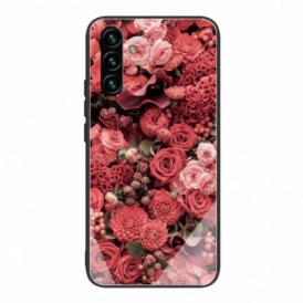 Cover Samsung Galaxy A13 5G / A04s Vetro Temperato Rose Flowers