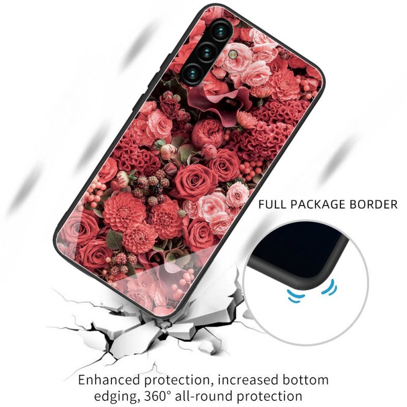 Cover Samsung Galaxy A13 5G / A04s Vetro Temperato Rose Flowers