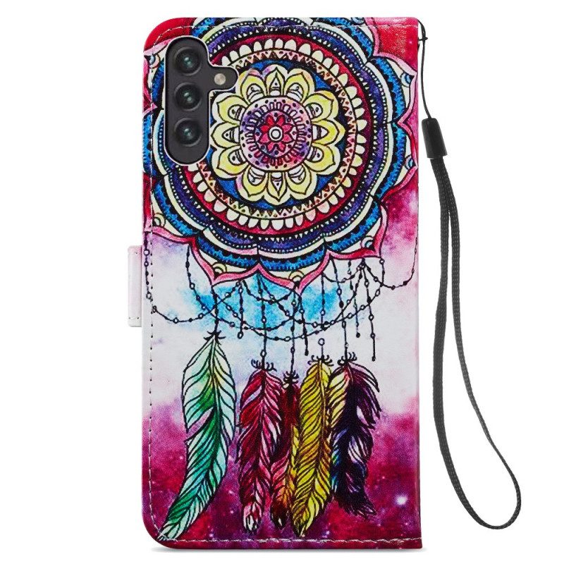 Custodia in pelle Samsung Galaxy A13 5G / A04s Acchiappasogni Artistico