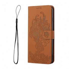 Custodia in pelle Samsung Galaxy A13 5G / A04s Barocco Strappy Tiger