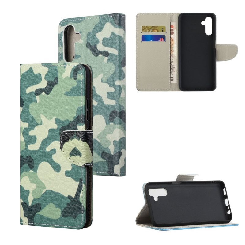 Custodia in pelle Samsung Galaxy A13 5G / A04s Camuffamento Militare