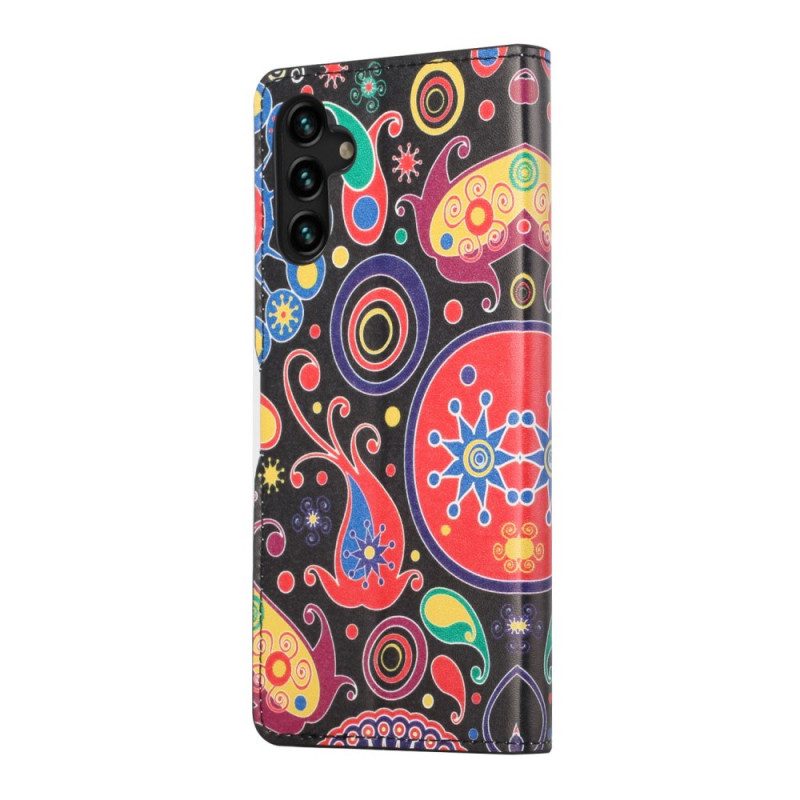 Custodia in pelle Samsung Galaxy A13 5G / A04s Disegni Di Galassie