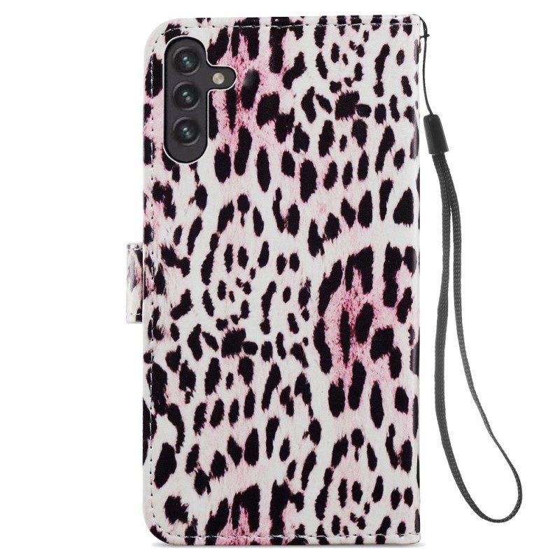 Custodia in pelle Samsung Galaxy A13 5G / A04s Leopardato