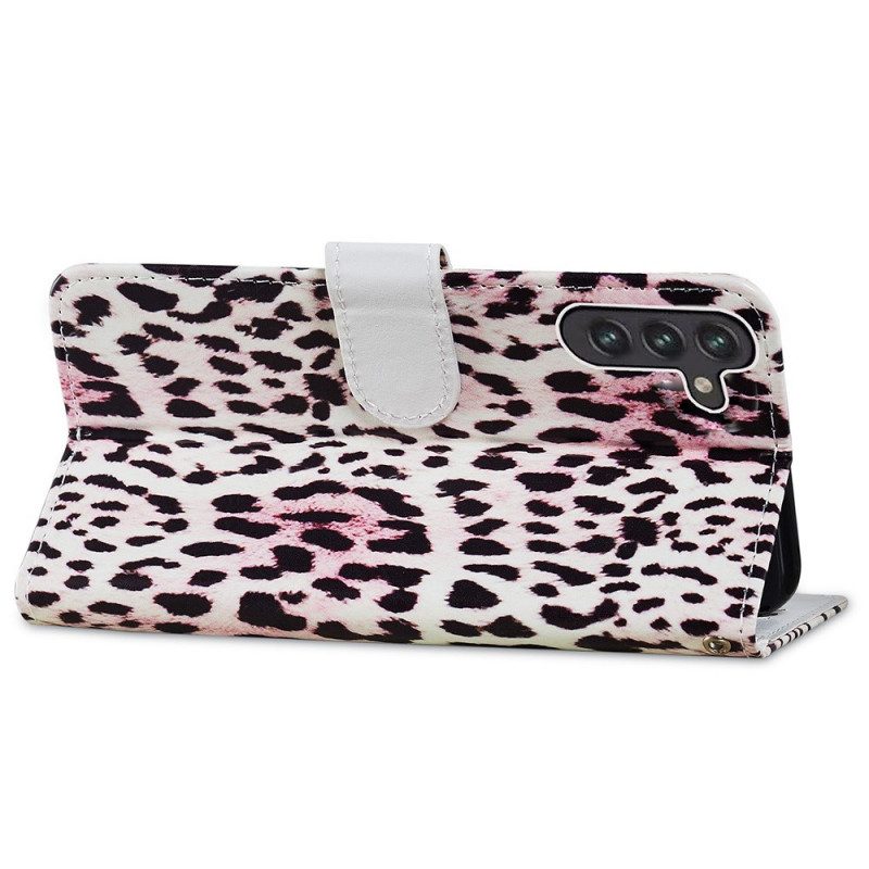 Custodia in pelle Samsung Galaxy A13 5G / A04s Leopardato