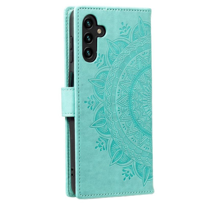 Custodia in pelle Samsung Galaxy A13 5G / A04s Mandala Del Sole